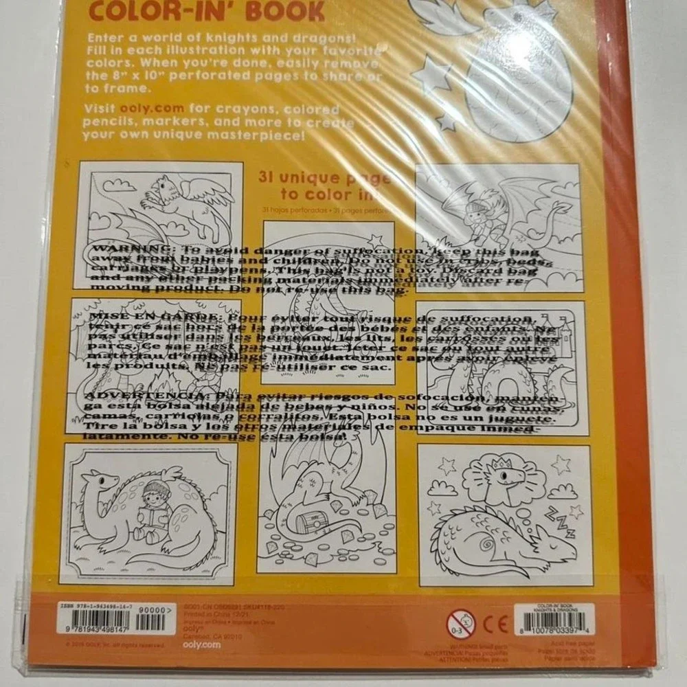 OOLY Coloring Book Knight‎ & Dragons